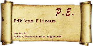 Pécse Elizeus névjegykártya